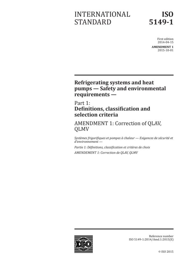 ISO 5149-1:2014/Amd 1:2015 - Correction of QLAV, QLMV