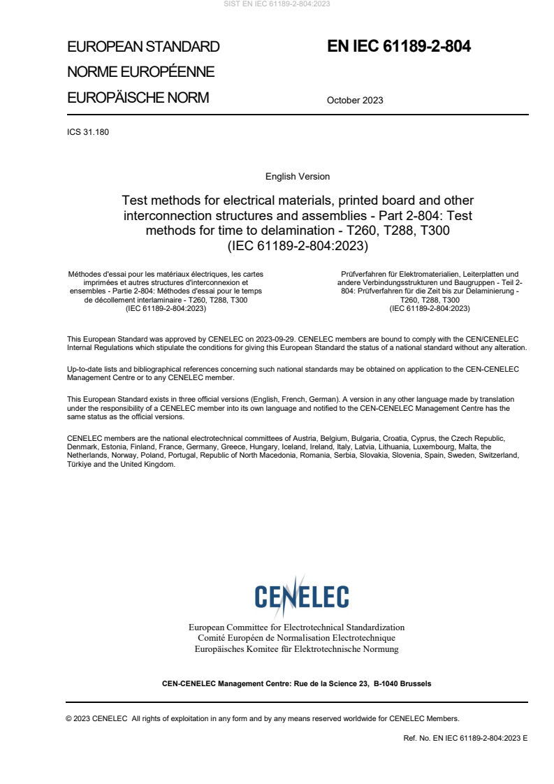 EN IEC 61189-2-804:2023 - BARVE