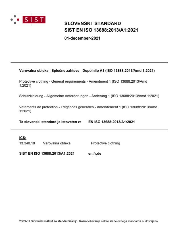 EN ISO 13688:2013/A1:2021