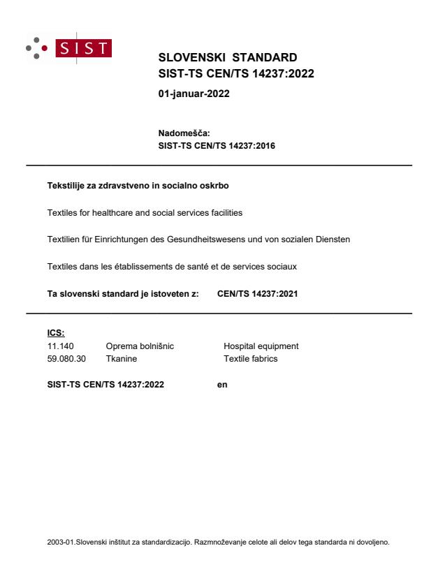 TS CEN/TS 14237:2022