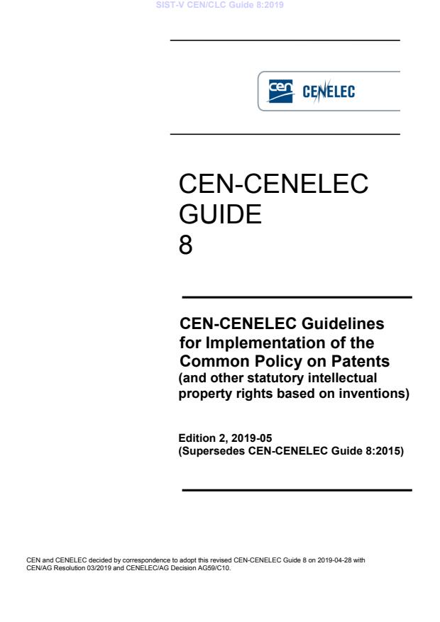 V CEN/CLC Guide 8:2019 - BARVE