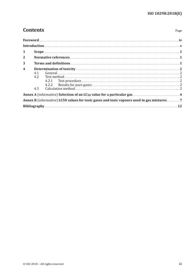 ISO 10298:2018 - Gas cylinders -- Gases and gas mixtures -- Determination of toxicity for the selection of cylinder valve outlets