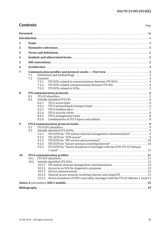 ISO/TS 21185:2019 - Intelligent transport systems -- Communication profiles for secure connections between trusted devices