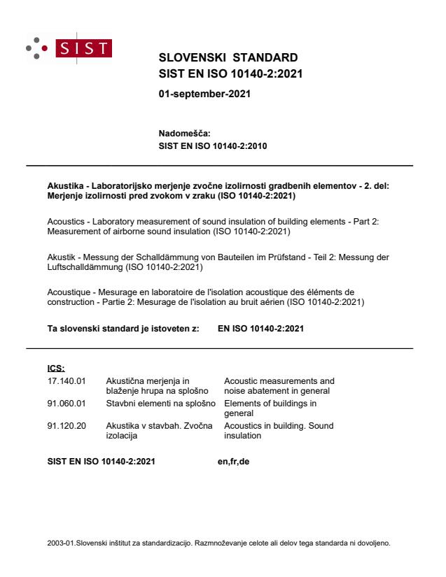 EN ISO 10140-2:2021