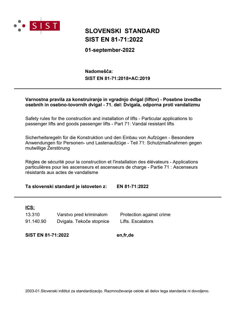 EN 81-71:2022