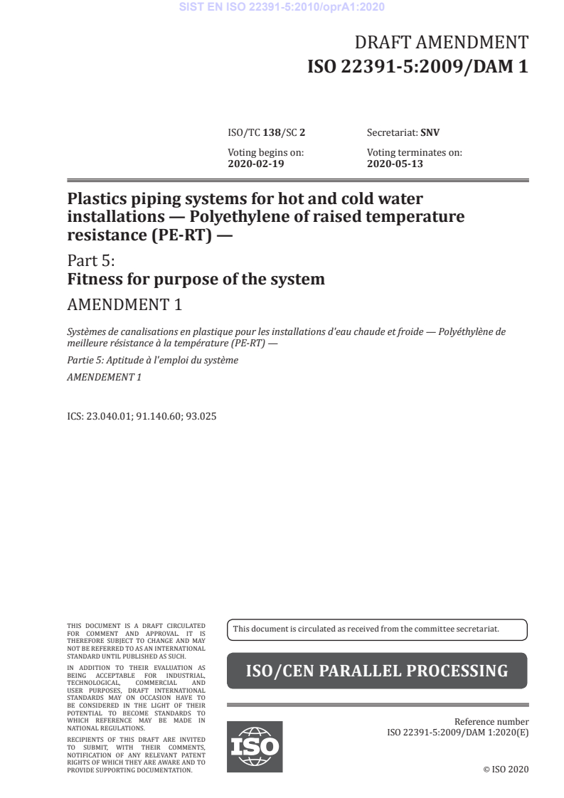 EN ISO 22391-5:2010/oprA1:2020
