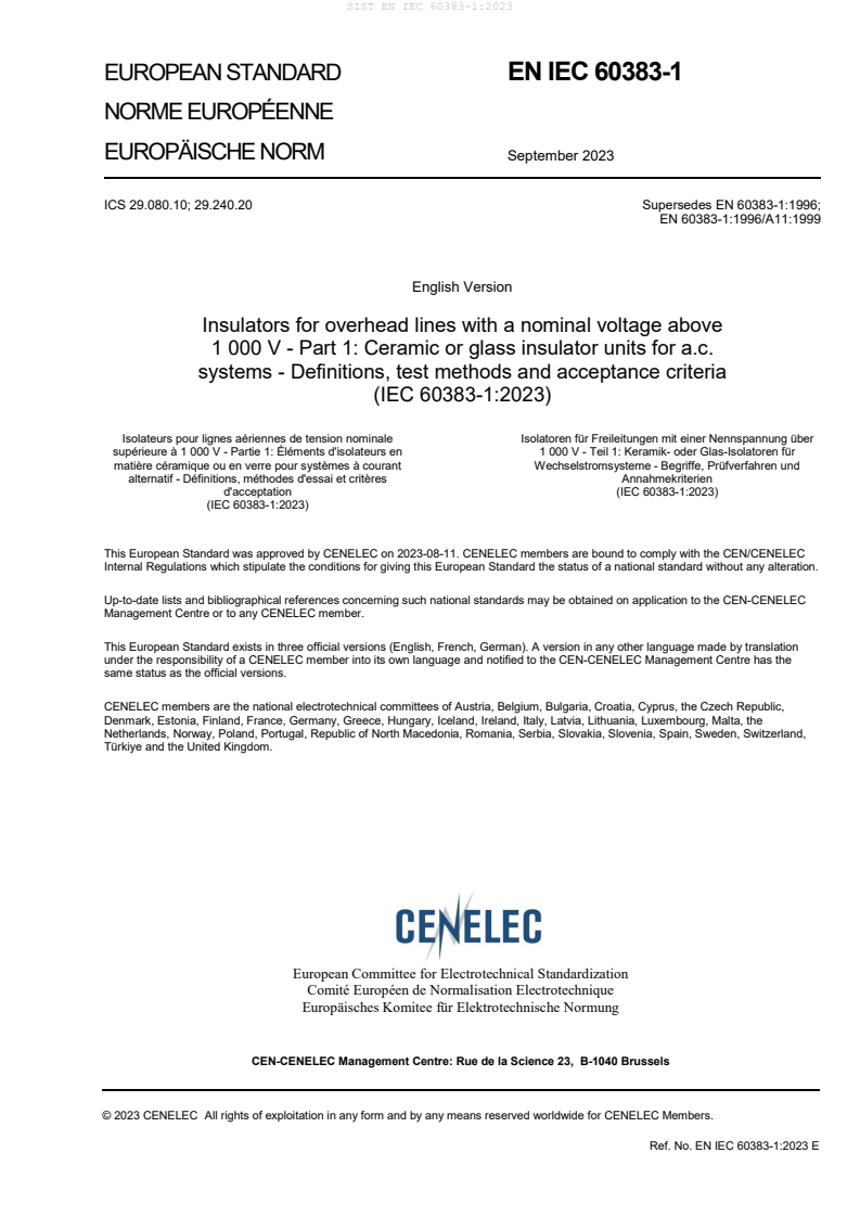 EN IEC 60383-1:2023