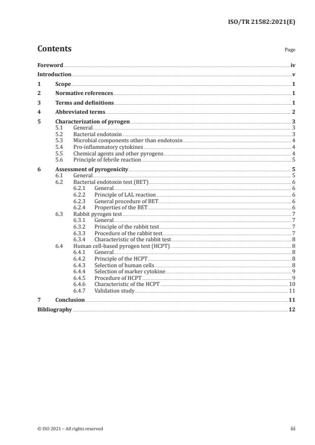 ISO/TR 21582:2021 - Pyrogenicity -- Principles and methods for pyrogen testing of medical devices
