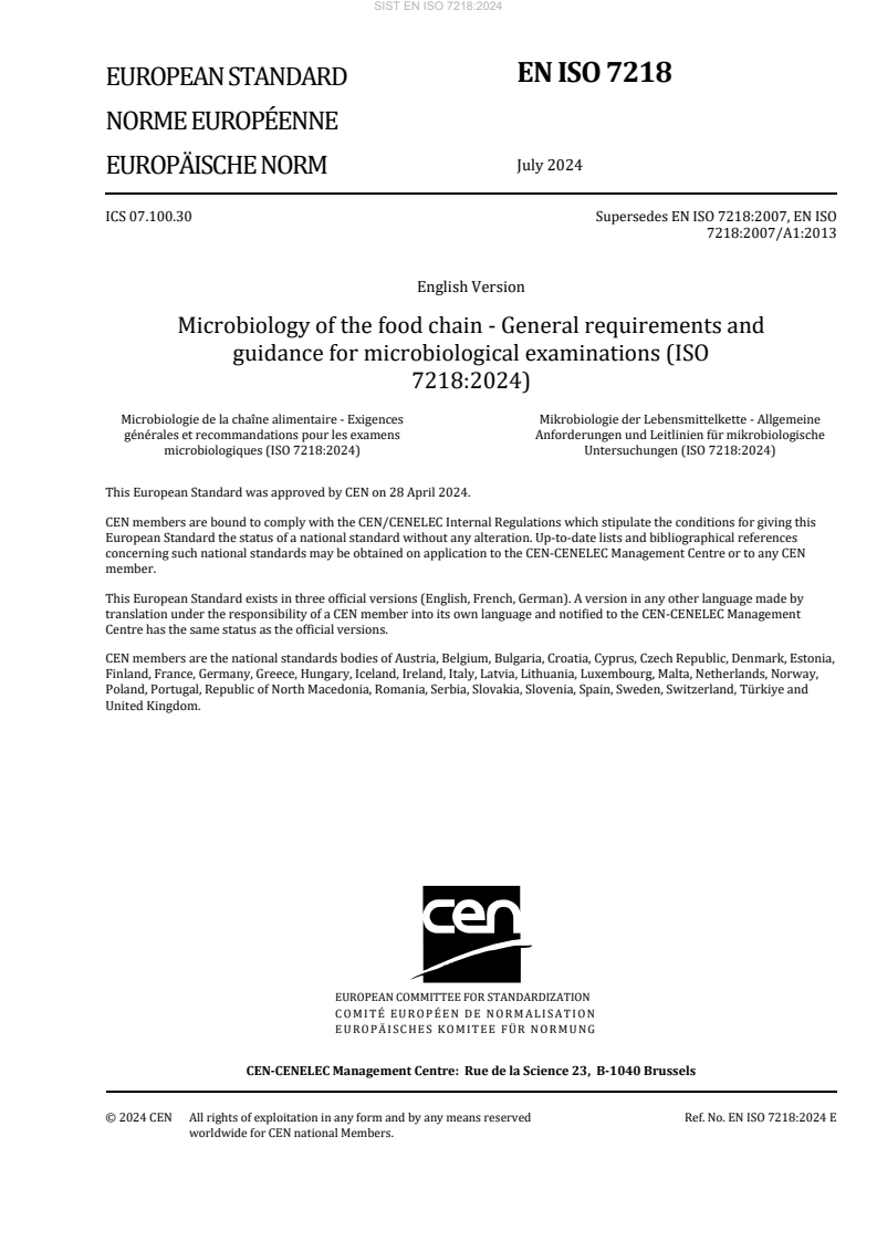 EN ISO 7218:2024