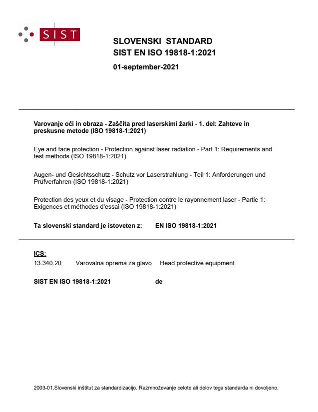EN ISO 19818-1:2021