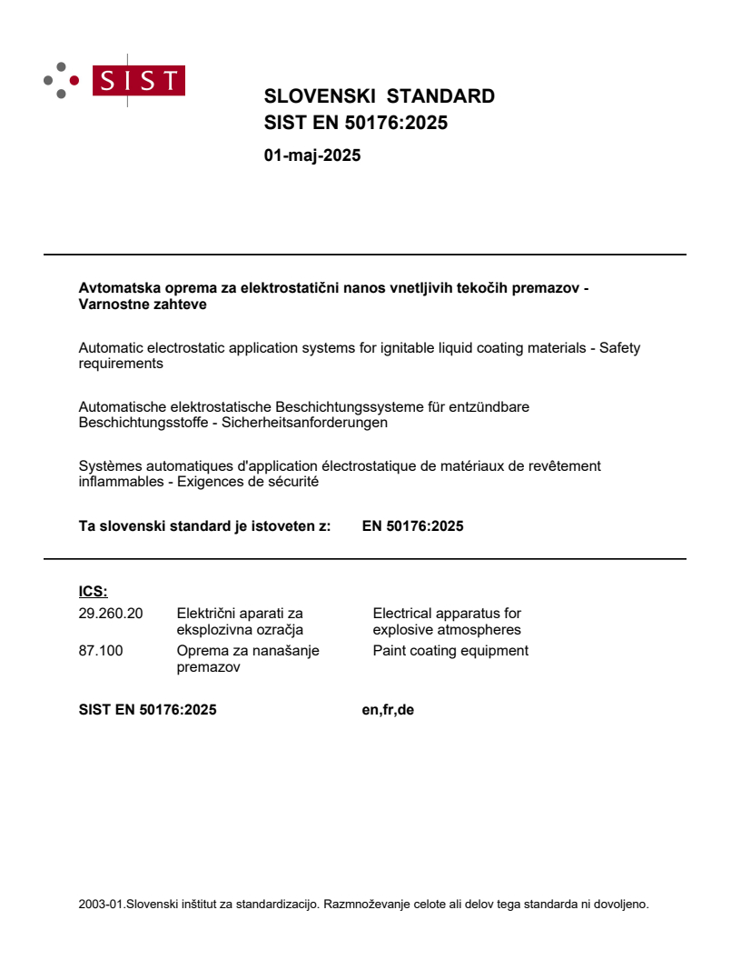 EN 50176:2025 - BARVE