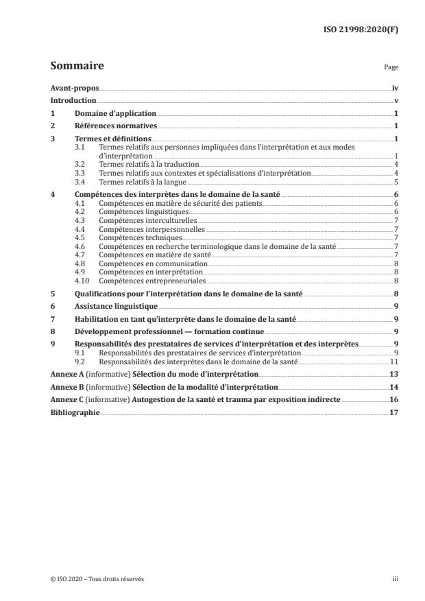 ISO 21998:2020 - Services d'interprétation -- Interprétation dans le domaine de la santé -- Exigences et recommandations