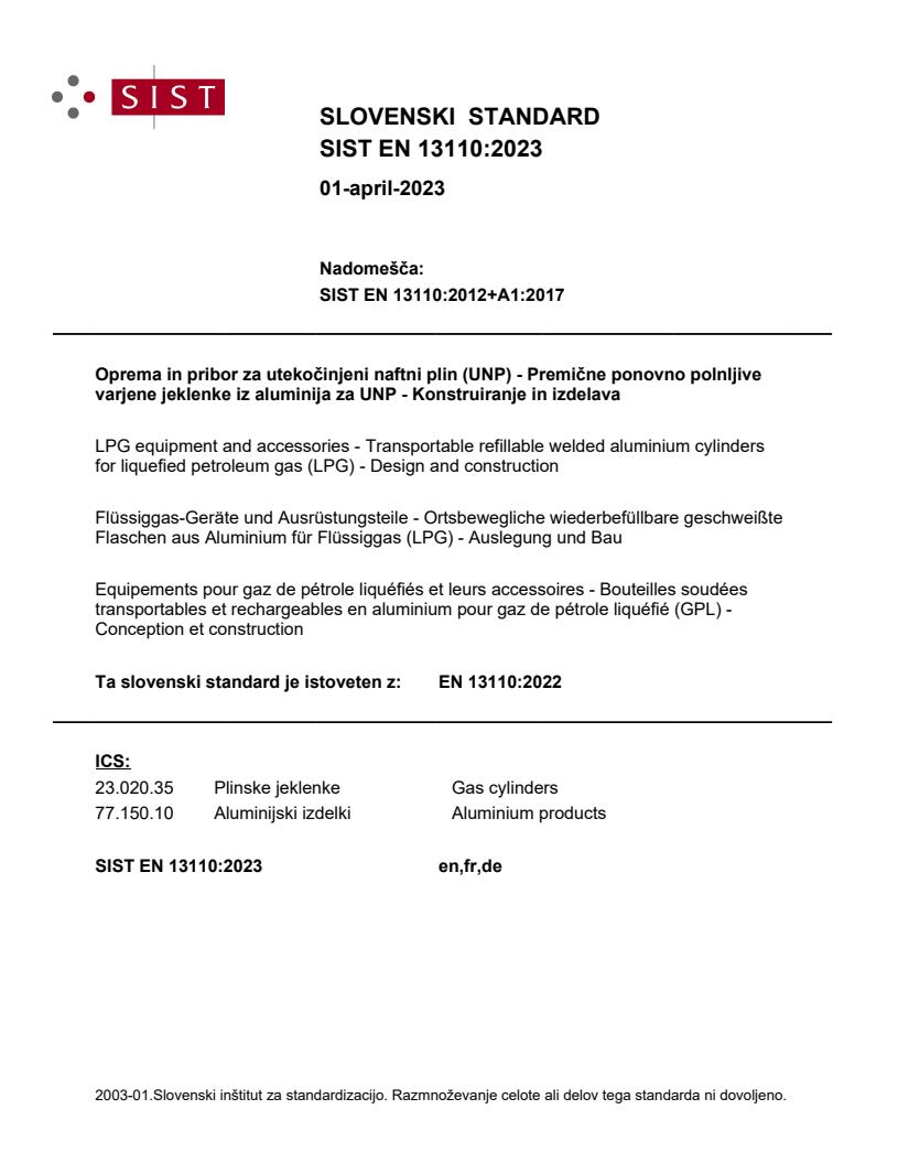 EN 13110:2023