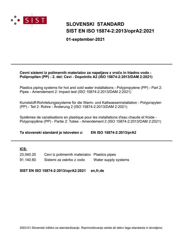 EN ISO 15874-2:2013/oprA2:2021 - BARVE