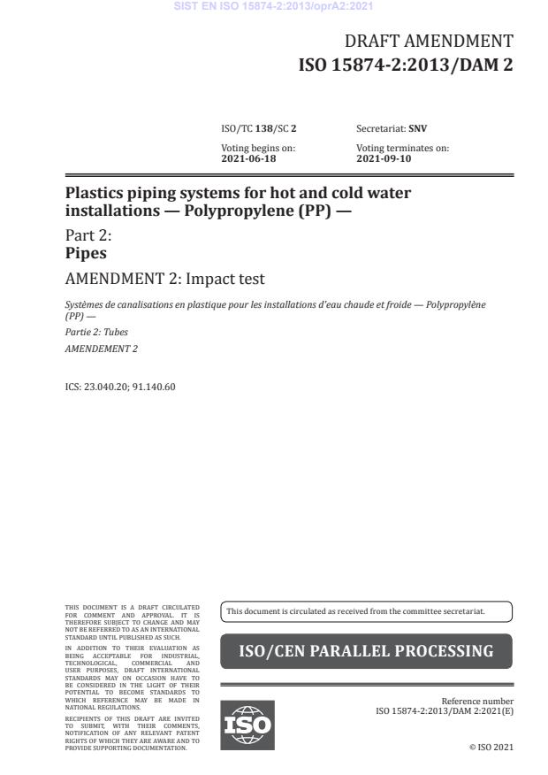 EN ISO 15874-2:2013/oprA2:2021 - BARVE