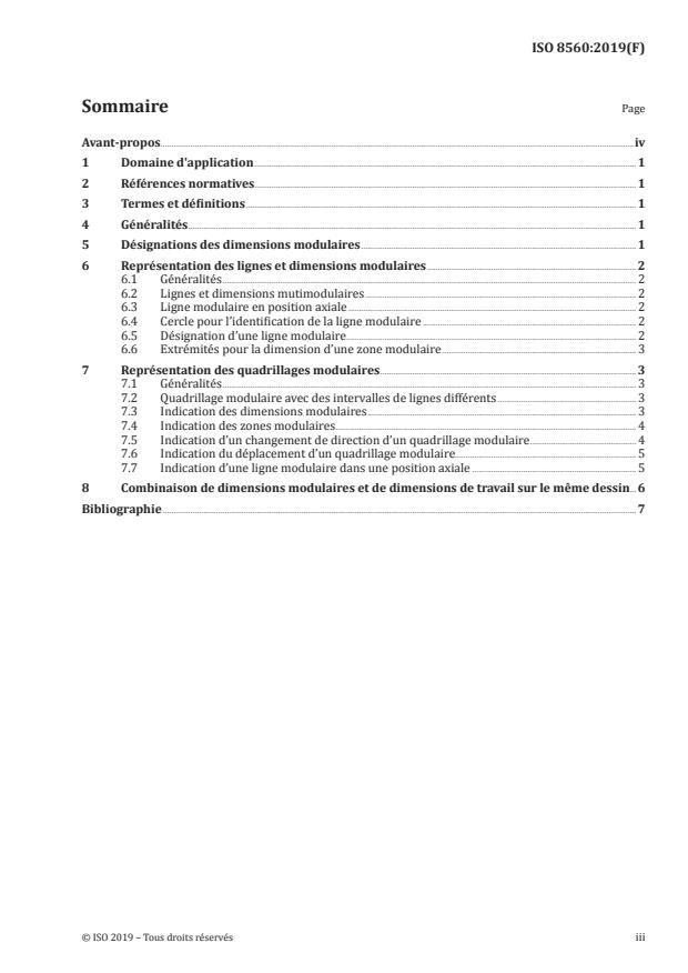 ISO 8560:2019 - Dessins techniques -- Dessins de construction -- Représentation des dimensions, lignes et quadrillages modulaires