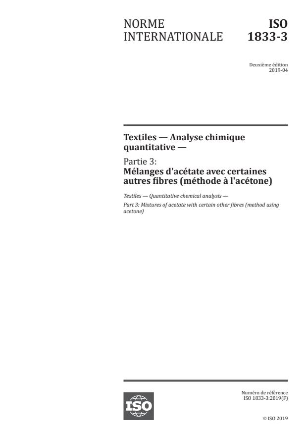 ISO 1833-3:2019 - Textiles -- Analyse chimique quantitative