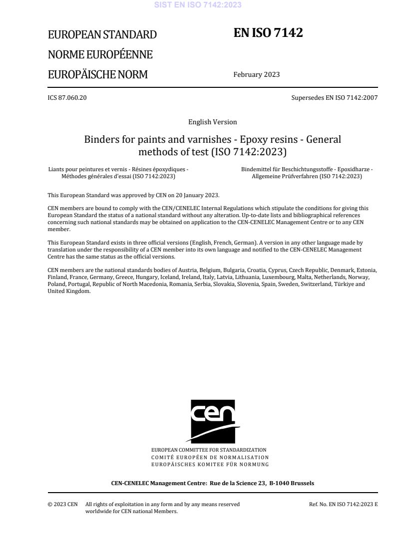 EN ISO 7142:2023
