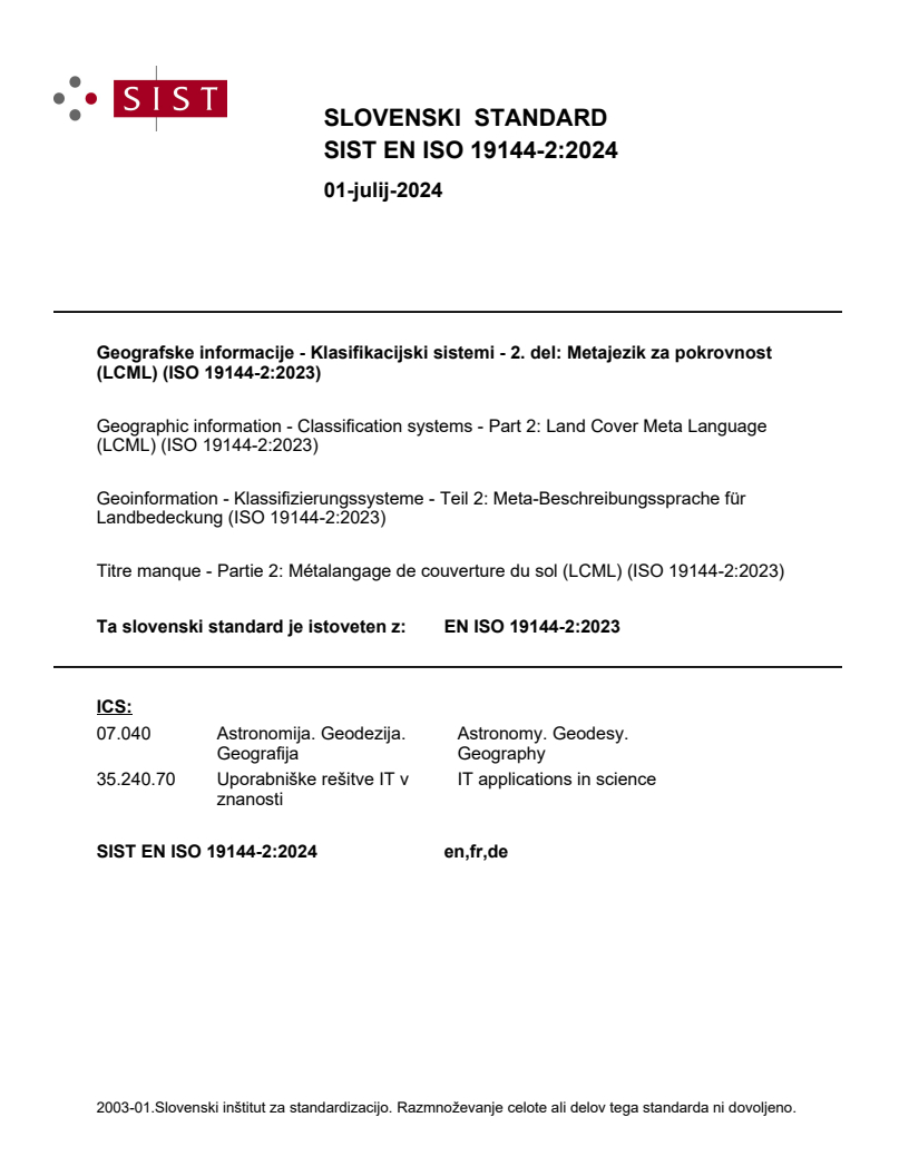 EN ISO 19144-2:2024 - BARVE