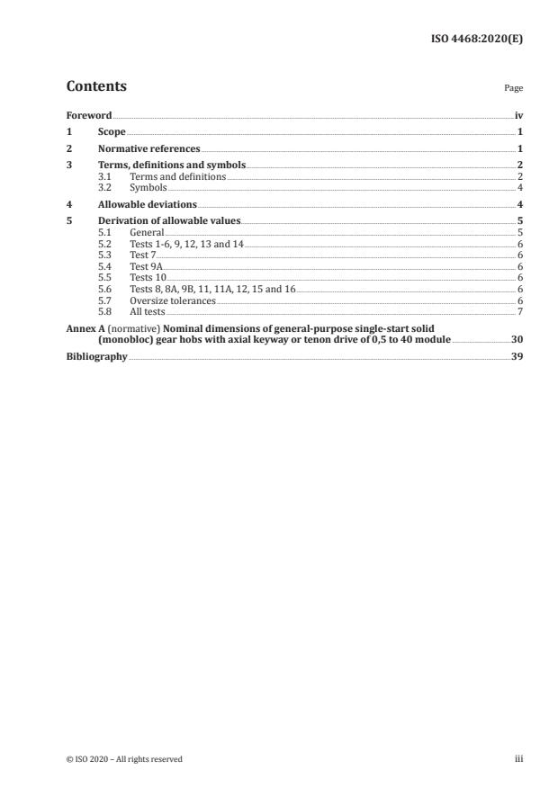 ISO 4468:2020 - Gear hobs -- Accuracy requirements