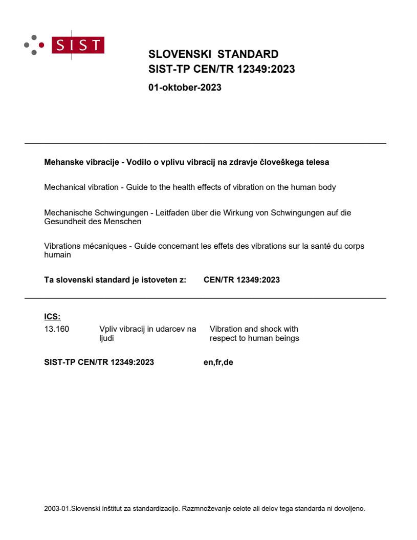 TP CEN/TR 12349:2023