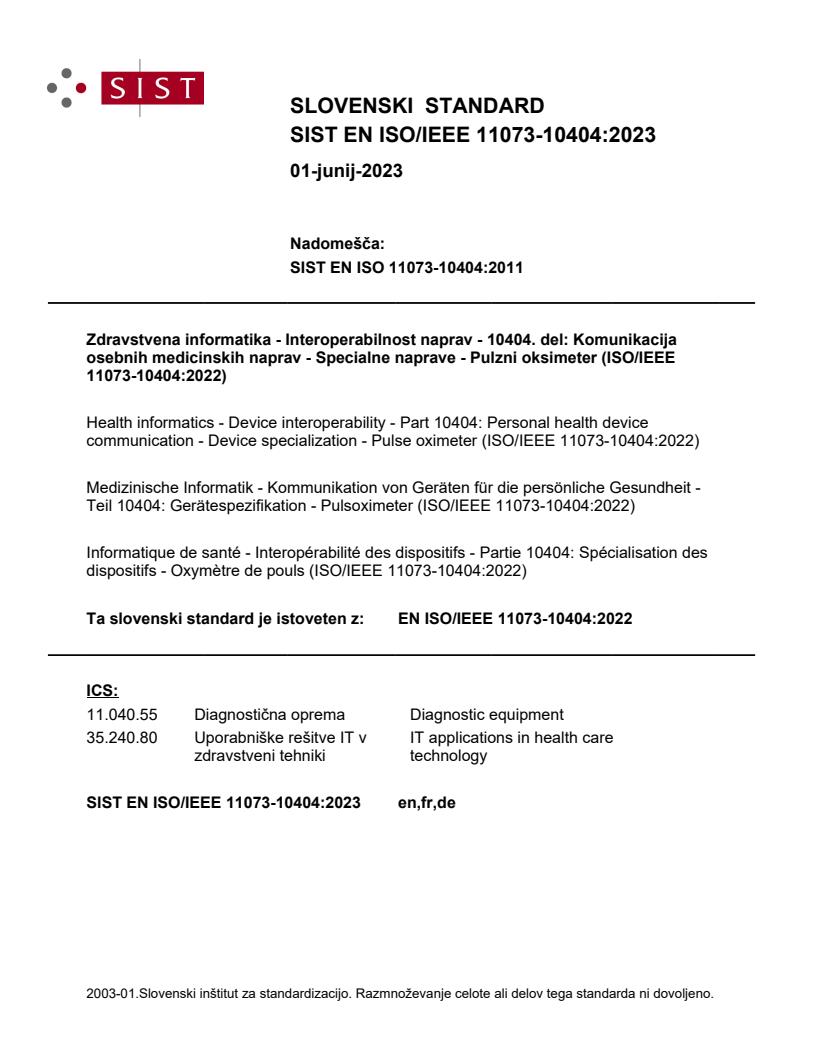 EN ISO/IEEE 11073-10404:2023 - BARVE