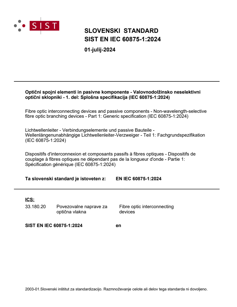 EN IEC 60875-1:2024 - BARVE
