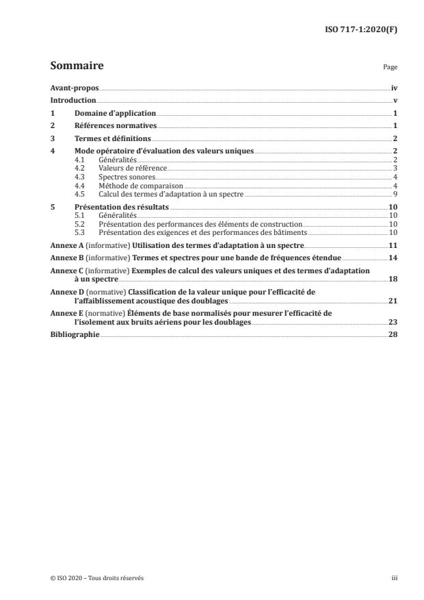 ISO 717-1:2020 - Acoustique -- Évaluation de l'isolement acoustique des immeubles et des éléments de construction