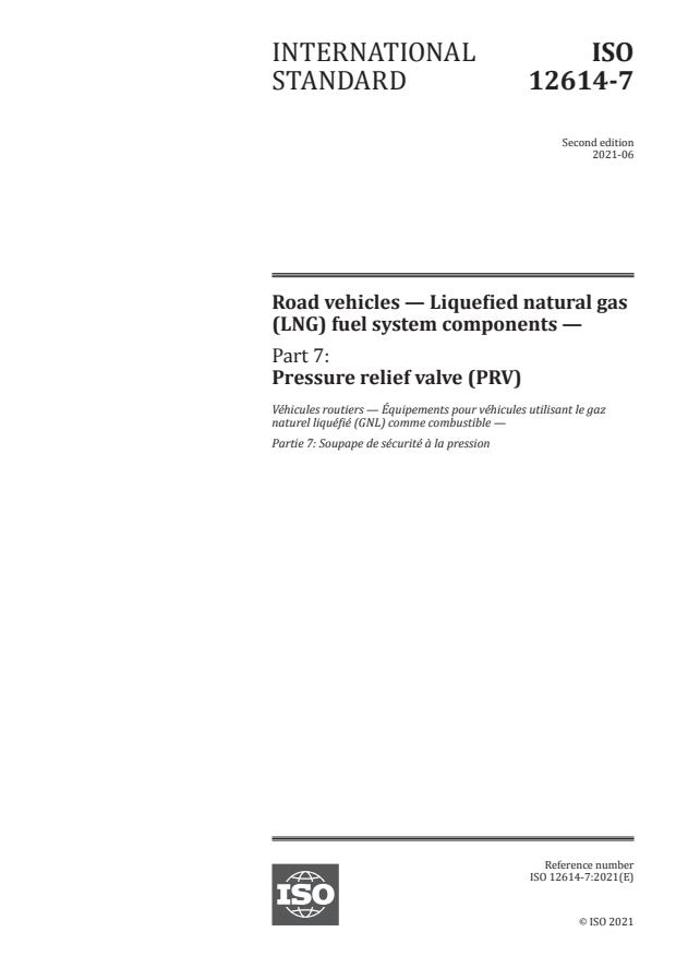 ISO 12614-7:2021 - Road vehicles -- Liquefied natural gas (LNG) fuel system components