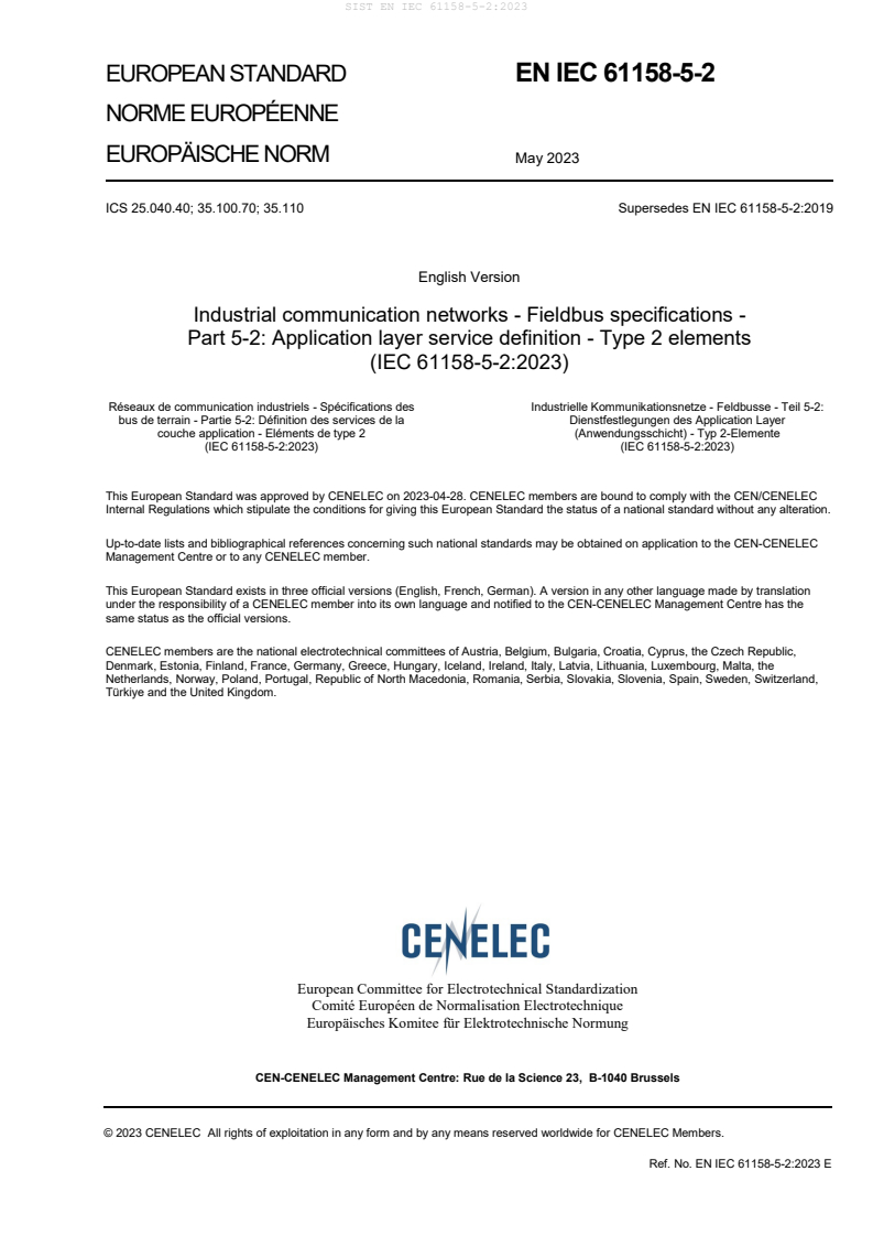 EN IEC 61158-5-2:2023