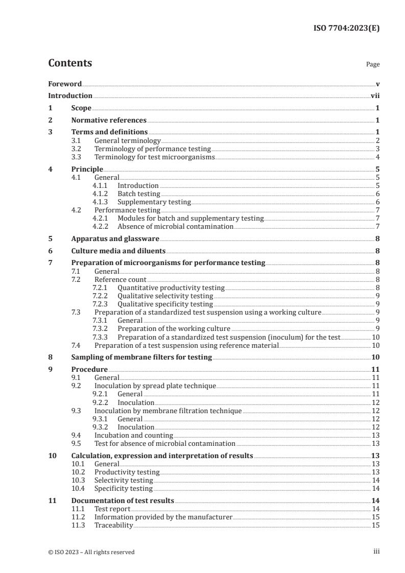 ISO 7704:2023 - Water quality — Requirements for the performance testing of membrane filters used for direct enumeration of microorganisms by culture methods
Released:12. 01. 2023