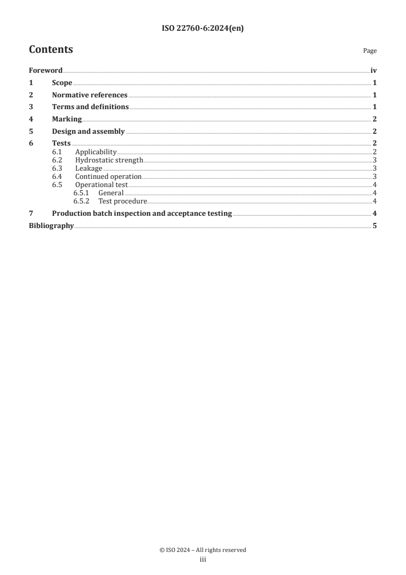 ISO 22760-6:2024 - Road vehicles — Dimethyl Ether (DME) fuel system components — Part 6: Pressure relief valve (PRV)
Released:17. 05. 2024