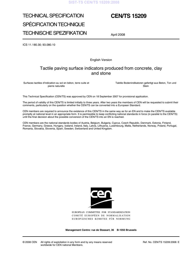 TS CEN/TS 15209:2008