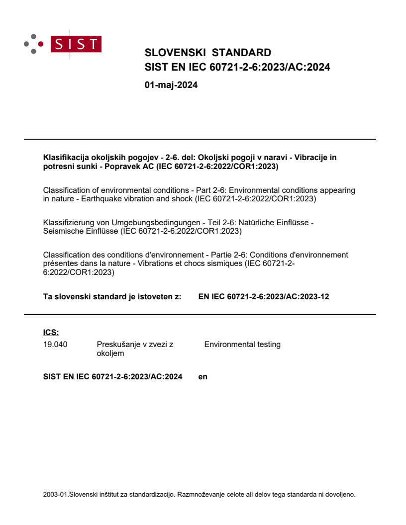 EN IEC 60721-2-6:2023/AC:2024