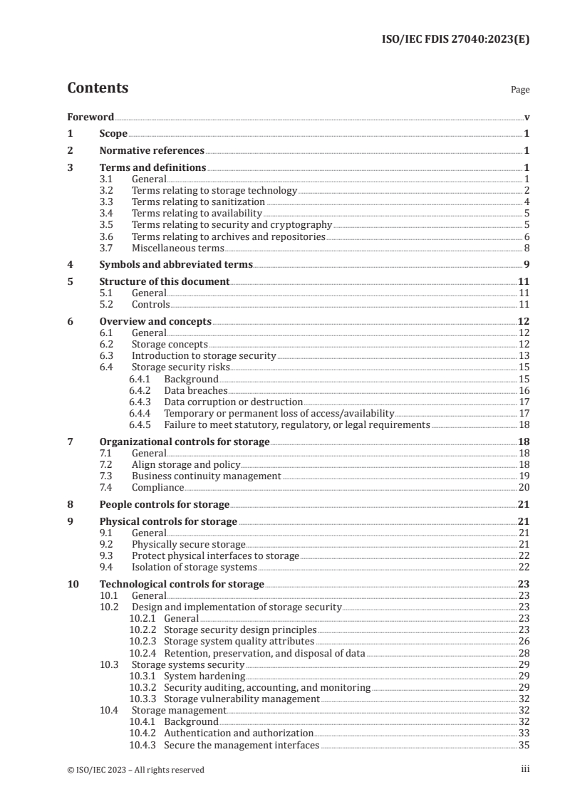 ISO/IEC FDIS 27040 - Information technology — Security techniques — Storage security
Released:28. 08. 2023