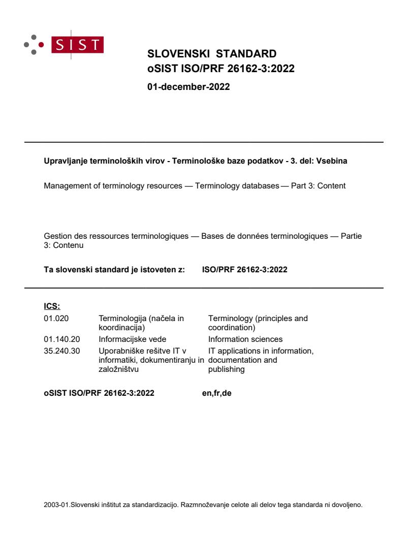 ISO/PRF 26162-3:2022