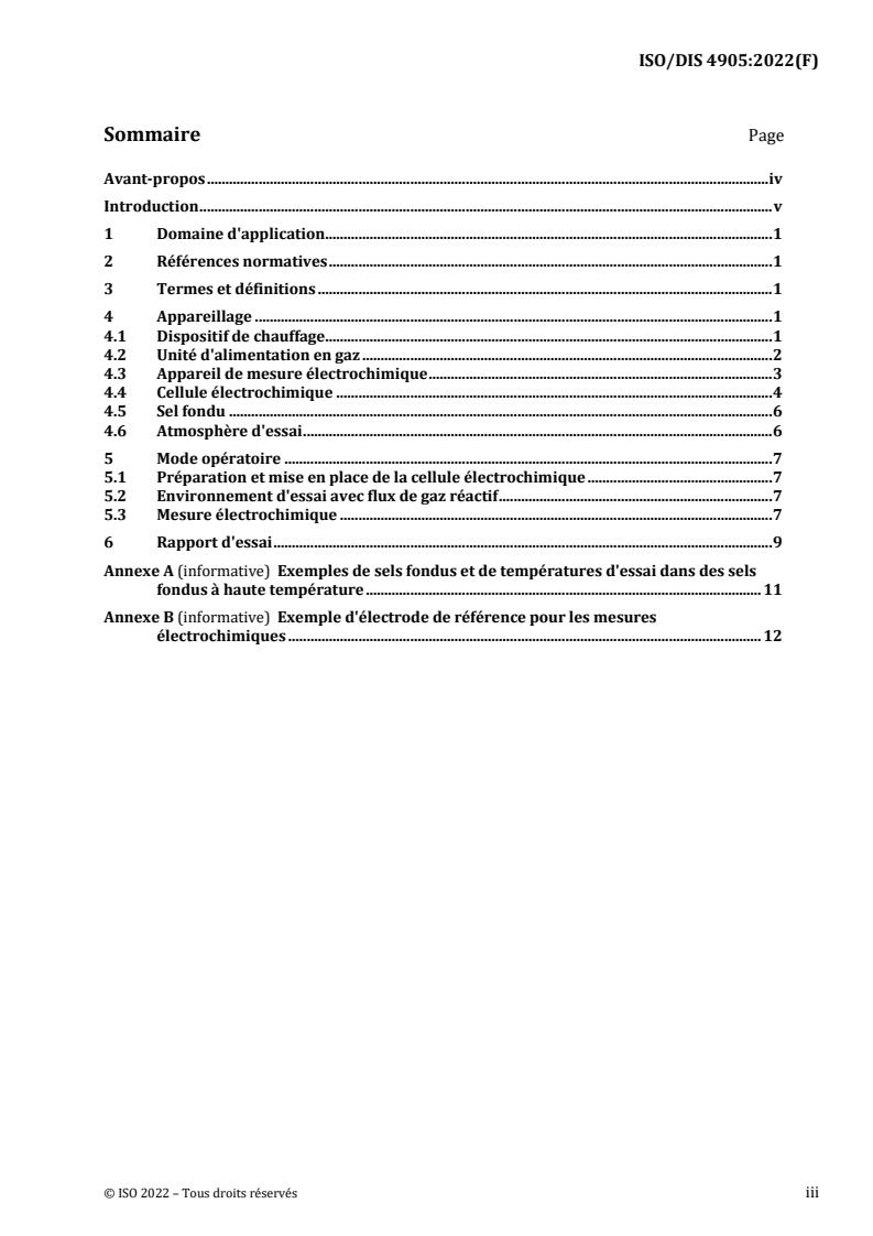 ISO 4905:2023 - Corrosion des métaux et alliages — Méthodes d’essais électrochimiques de corrosion à haute température de matériaux métalliques dans des sels fondus
Released:6/15/2022