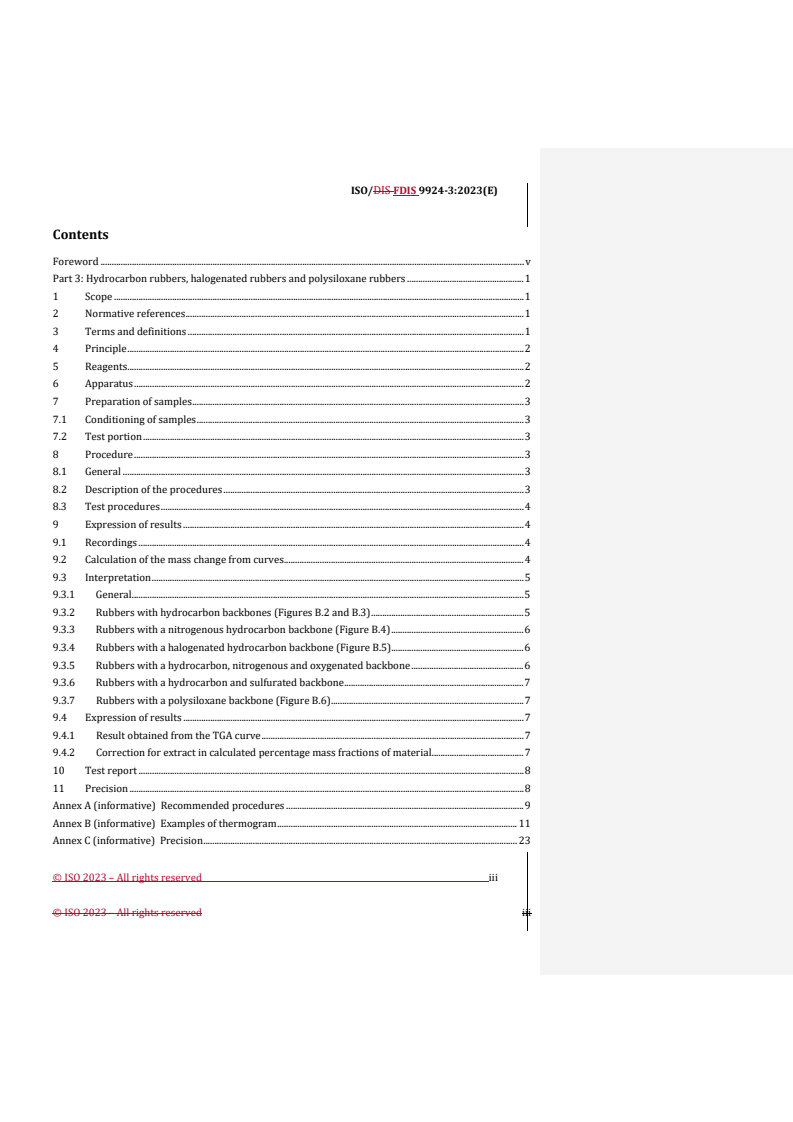 REDLINE ISO/FDIS 9924-3 - Rubber and rubber products — Determination of the composition of vulcanizates and uncured compounds by thermogravimetry — Part 3: Hydrocarbon rubbers, halogenated rubbers and polysiloxane rubbers
Released:23. 10. 2023