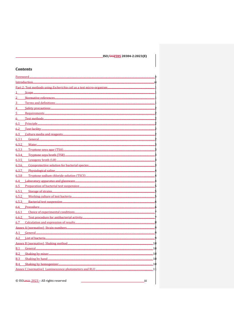 REDLINE ISO/FDIS 20304-2 - Fine bubble technology — Water treatment applications — Part 2: Test methods using Escherichia coli as a test micro-organism
Released:8/22/2023