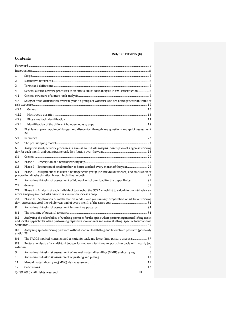 REDLINE ISO/PRF TR 7015 - Ergonomics — The application of ISO/TR 12295, ISO 11226, the ISO 11228 series and ISO/TR 23476 in the construction sector (civil construction)
Released:22. 02. 2023