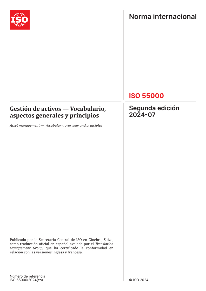 ISO 55000:2024 - Asset management — Vocabulary, overview and principles
Released:25. 04. 2025