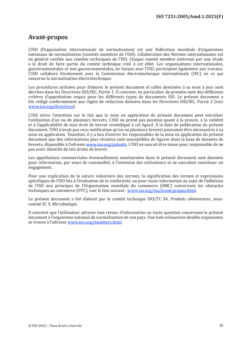 ISO 7251:2005/Amd 1:2023 - Microbiologie des aliments — Méthode horizontale pour la recherche et le dénombrement d'Escherichia coli présumés — Technique du nombre le plus probable — Amendment 1: Inclusion des essais de performance des milieux de culture et réactifs
Released:12. 10. 2023