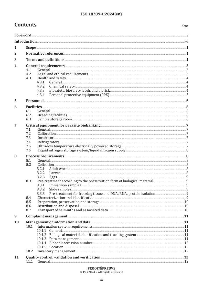ISO/PRF 18209-1 - Biotechnology — Biobanking of parasites — Part 1: Helminths
Released:12. 02. 2024