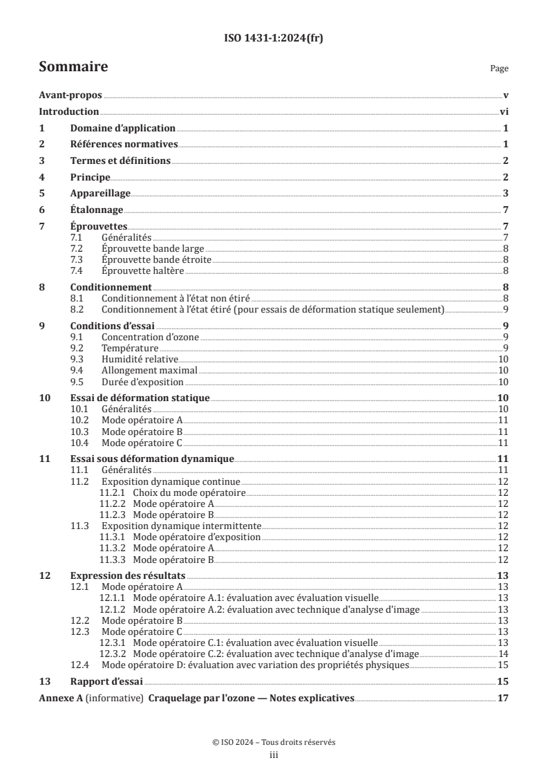 ISO 1431-1:2024 - Caoutchouc vulcanisé ou thermoplastique — Résistance au craquelage par l'ozone — Partie 1: Essais sous allongement statique et dynamique
Released:4. 07. 2024
