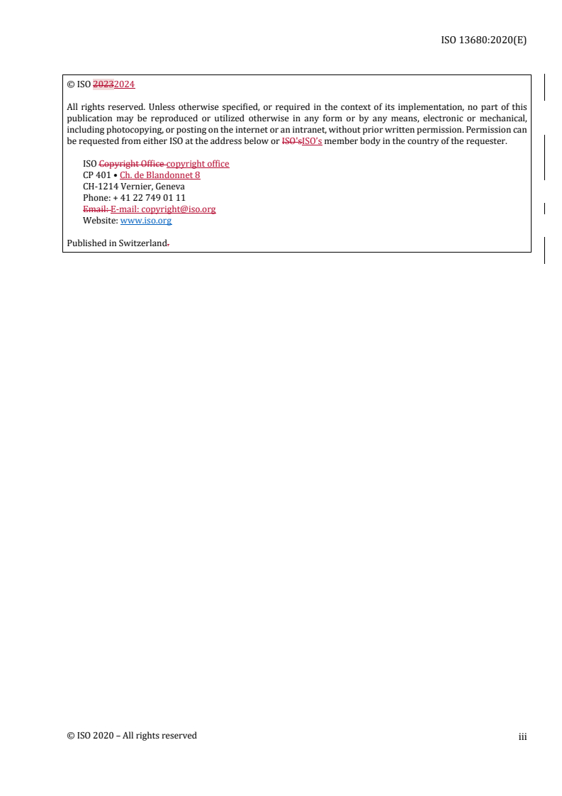 REDLINE ISO/FDIS 13680 - Oil and gas industries including lower carbon energy — Corrosion-resistant alloy seamless products for use as casing, tubing, coupling stock and accessory material — Technical delivery conditions
Released:2. 02. 2024