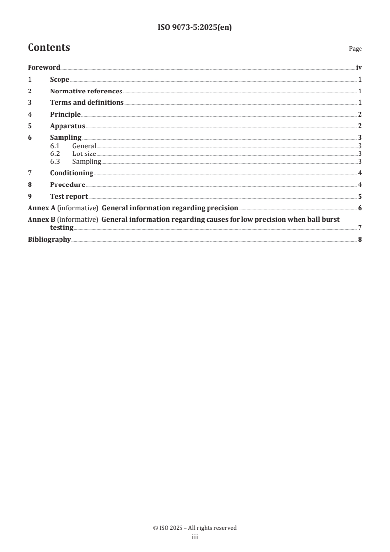 ISO 9073-5:2025 - Nonwovens — Test methods — Part 5: Determination of resistance to mechanical penetration (ball burst procedure)
Released:15. 04. 2025