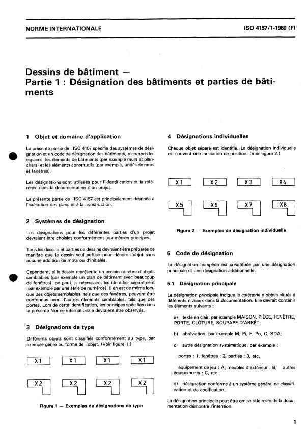 ISO 4157-1:1980 - Dessins de bâtiment