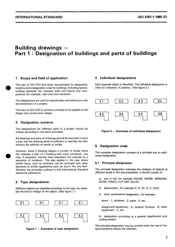 ISO 4157-1:1980 - Building drawings